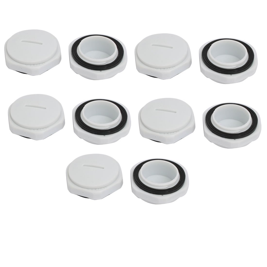 Aexit M27 Nylon Transmission Male Threaded Cable Gland Screw End Cap Cover Gray 10pcs