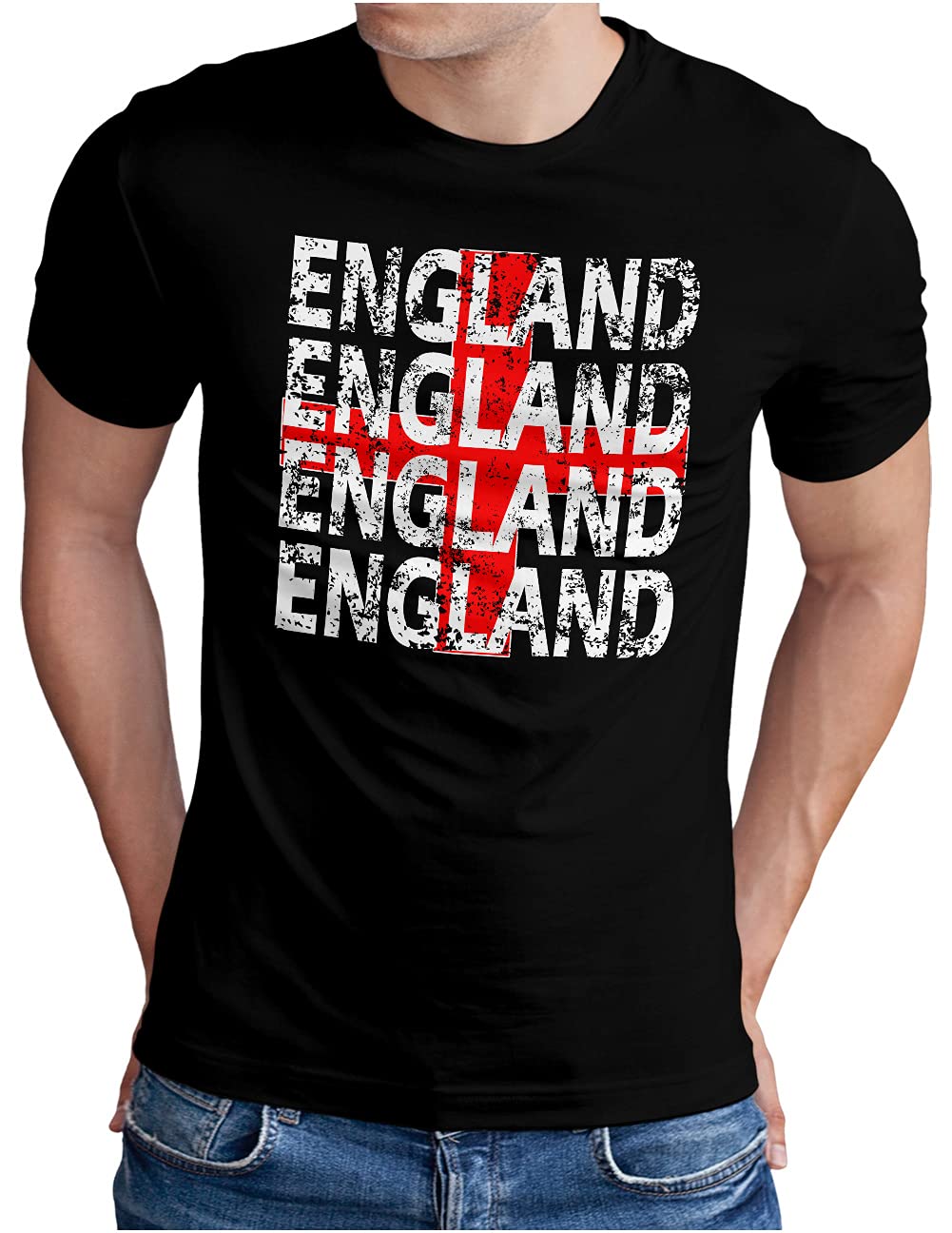 T-shirt Angleterre avec Drapeau Croix United Kingdom Noir - 8