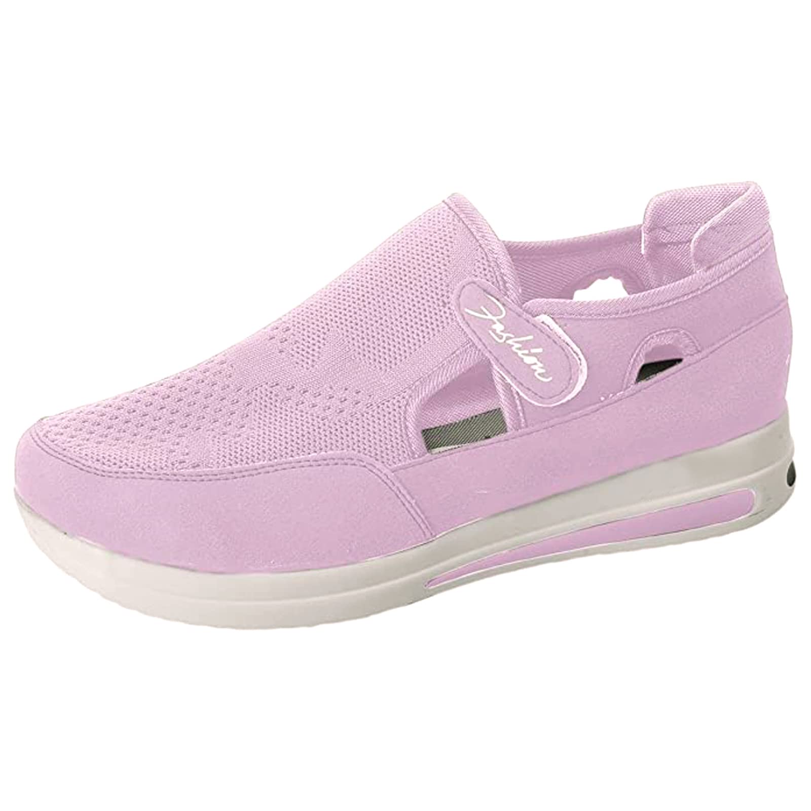 Doxwater 2022 Spring Sneakers Women Casual Breathable Sport Shoes, Comfy Fashion Sneakers, Summer Mesh Flats Casual Shoes, New Thick-Soled Velcro Canvas Shoes, Low Wedge Loafers