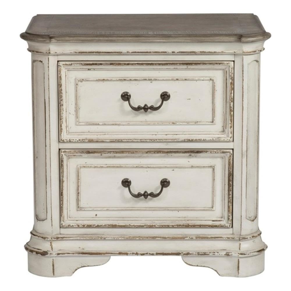 liberty furniture industries magnolia manor 2 drawer night stand, w28 x d17 x h28, white