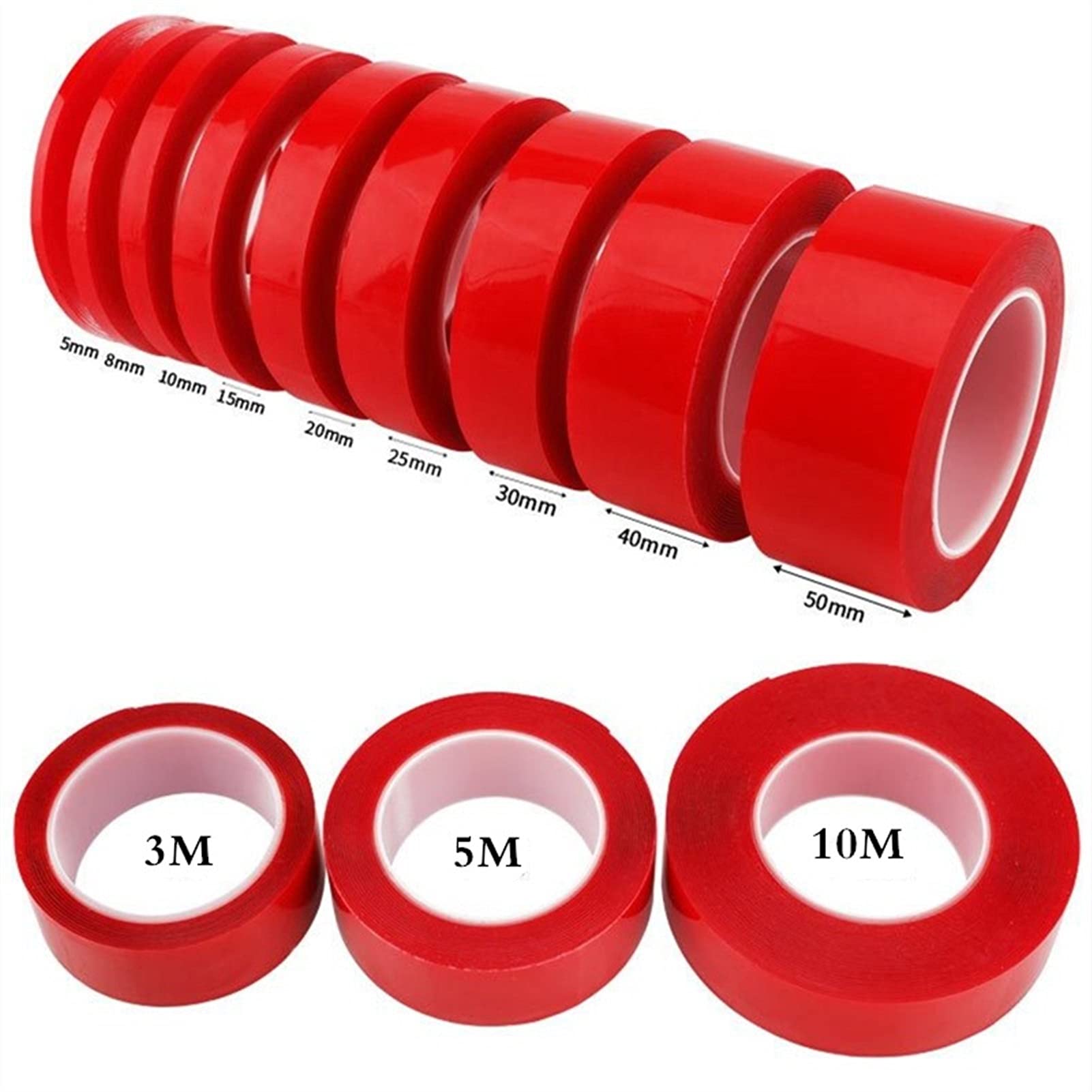 Cinta Adhesiva for Cocina, Rollo de Cinta Adhesiva Impermeable, Cinta Adhesiva de Doble Cara de 10m for Colgar en la Pared del hogar(50mm*10m)
