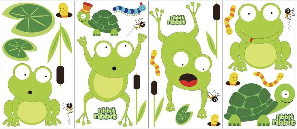 Snap Kids GAPP1936 Pond Life Frogs Appliques, Green