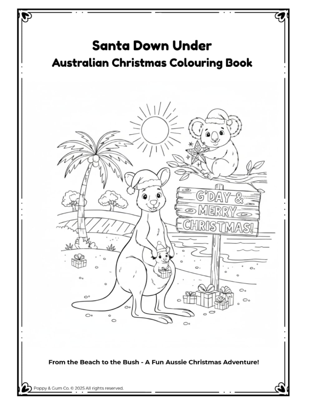 Santa Down Under: Australian Christmas Colouring Book for Kids