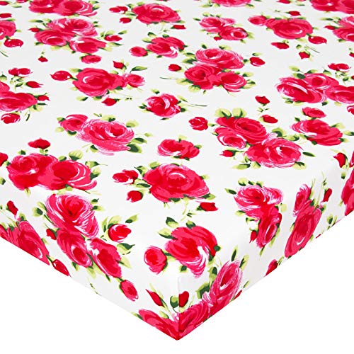 Glenna Jean Just Rosey Mini Sheet Floral Rosebud, Girl, Rose/Pink/Red/Green/Garden #TOP24