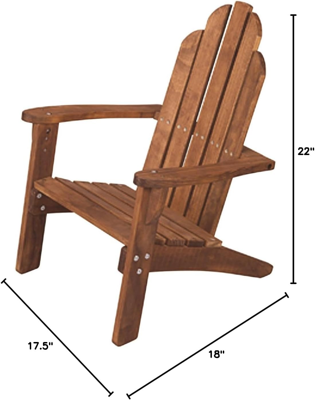 Maxim Child’s Adirondack Chair. Kids Outdoor Wood Patio Furniture for Backyard, Lawn & Deck - Image 3