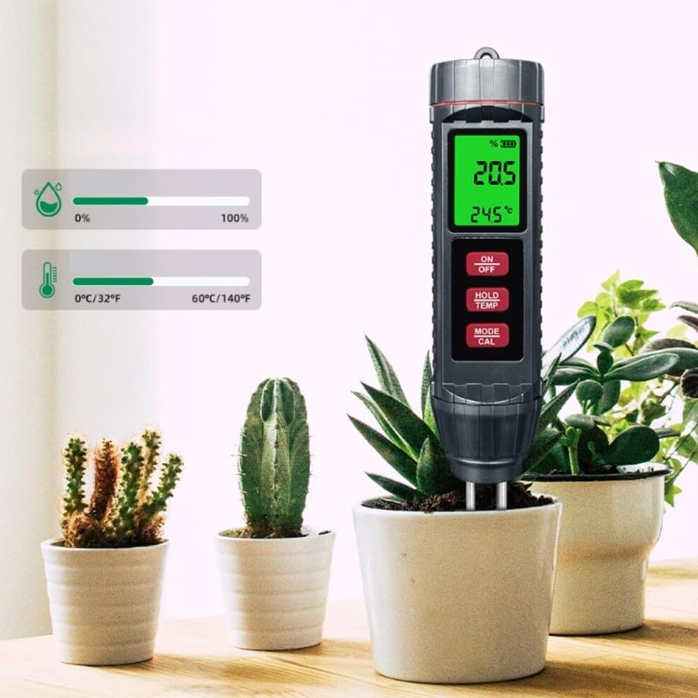 Termometro 3 in 1, analizzatore di suolo ad alta precisione, pH e temperatura di umidità, per agricoltura, giardinaggio, cura delle piante