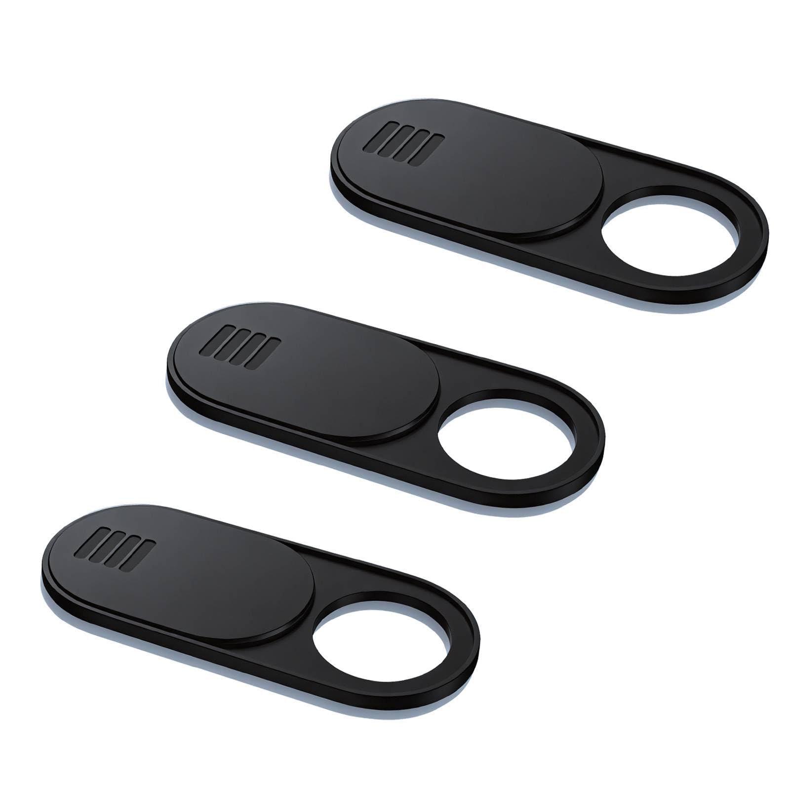 Copertura Webcam, copertura per privacy della camera del laptop e del telefono, 3 pezzi di copertura per camera a scorrimento ultra sottile opaca per computer, laptop, Webcam Cover, nera