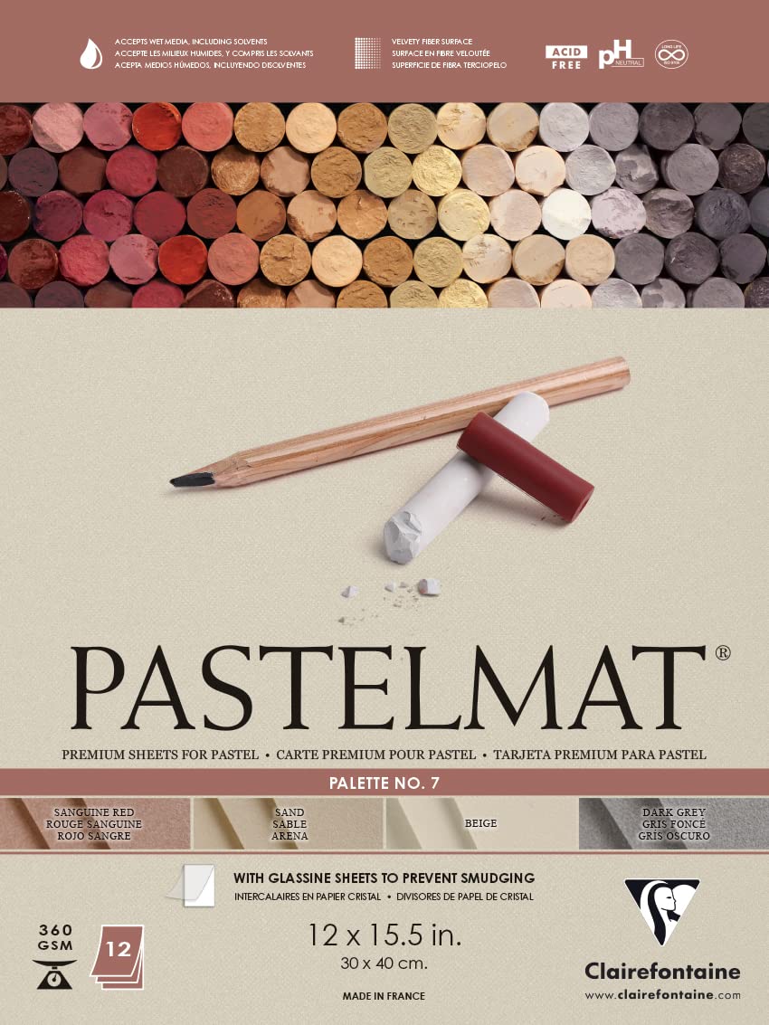Clairefontaine Pastelmat bloc de papel para pastel y técnicas secas de 30x40 cm