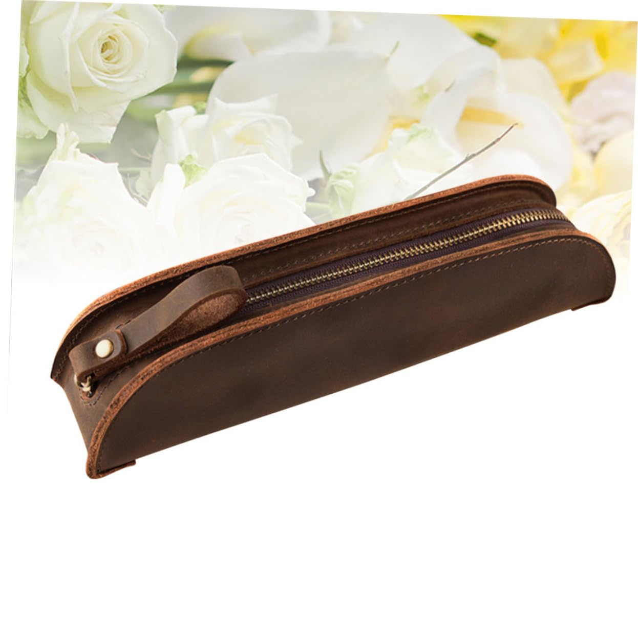 STOBOK Estuche para Bolígrafos Estilo Retro Hecho A Mano con Cremallera para Pluma Estilográfica para Uso Comercial O Informal