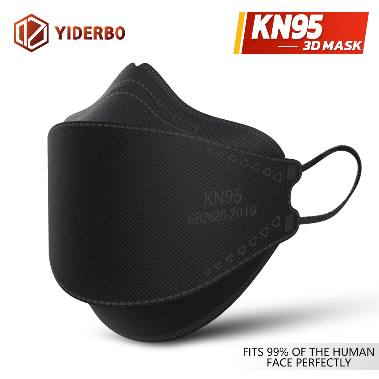 YIDERBO KN95 Face Masks 100 Pack Breathable Filter Efficiency≥95% Protection Disposable KN95 Mask, Black: Industrial & Scientific