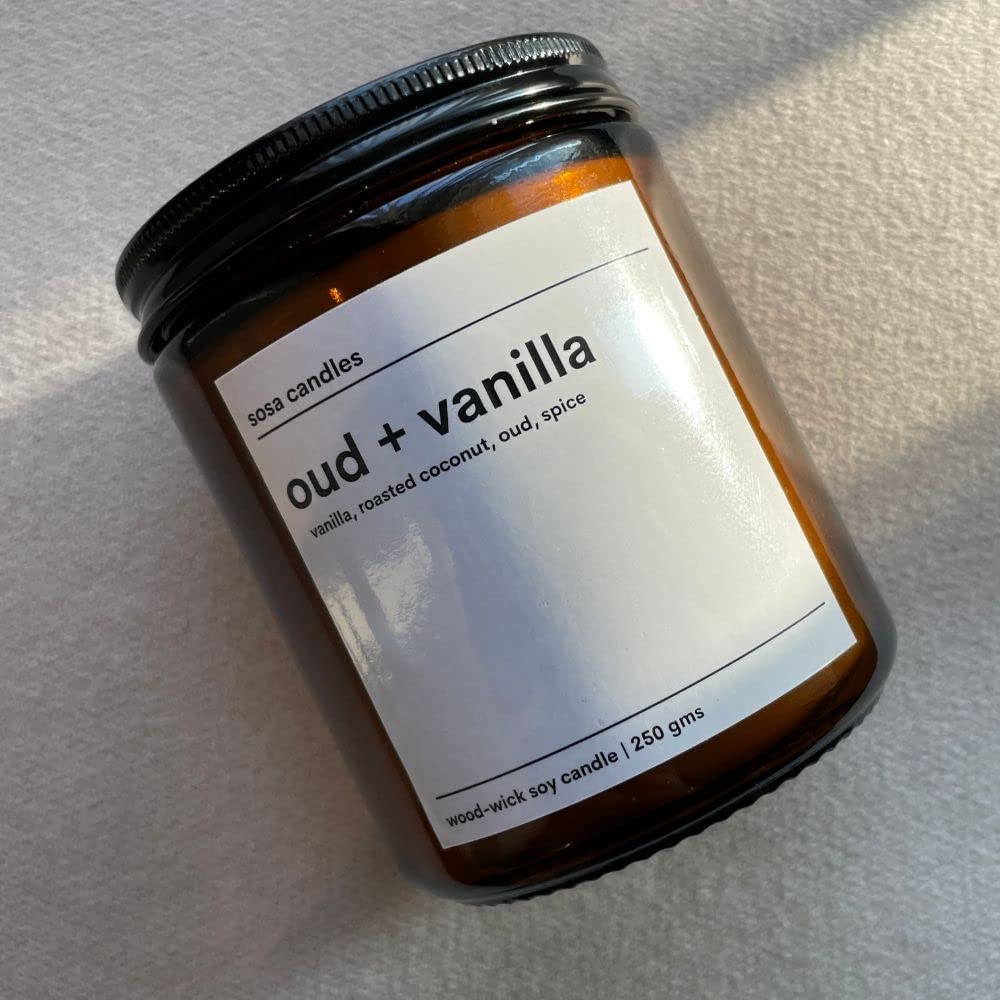 Oud + Vanilla Amber Jar Scented Candles | Scented Candles for Home Decor | Scented Candles Gift Set | Scented Candles for Bedroom Living Room Hall Decoration | Gift Ideas | Home Decor Items - 40hrs