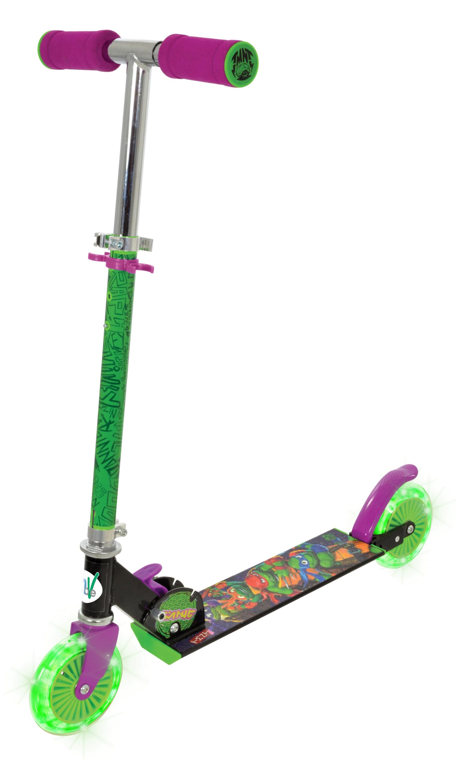 Turtles Folding Inline Scooter with Light Up Wheels