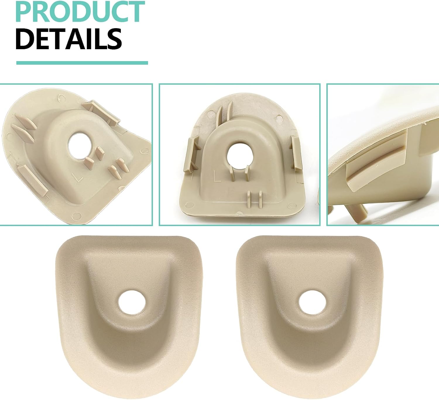 Door Panel Trim Lock Grommet, Compatible with 2005-2014 Mustang Left Driver and Right Passenger Side Lock Knob Bezel, Replace OE# 7R3Z-63220A51-AC & 7R3Z-63220A50-AC (1 Pair Beige)