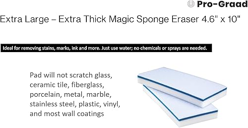 Miniatura 8 de Magic Mopper Borrador de 4.5 x 10 x 1 pulgadas, almohadillas de limpieza de suelos de melamina duraderas, esponjas de borrado de melamina de grado
