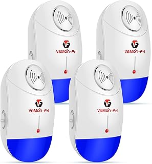 Upgrade Pest Repeller, Plug-in Repellent, 4-Pack，Effective Upgraded Electronic & Indoor use, Anti Mice, Insects, Bugs, Ants, Spiders, Roaches, Rodents, Mosquitos, Rats