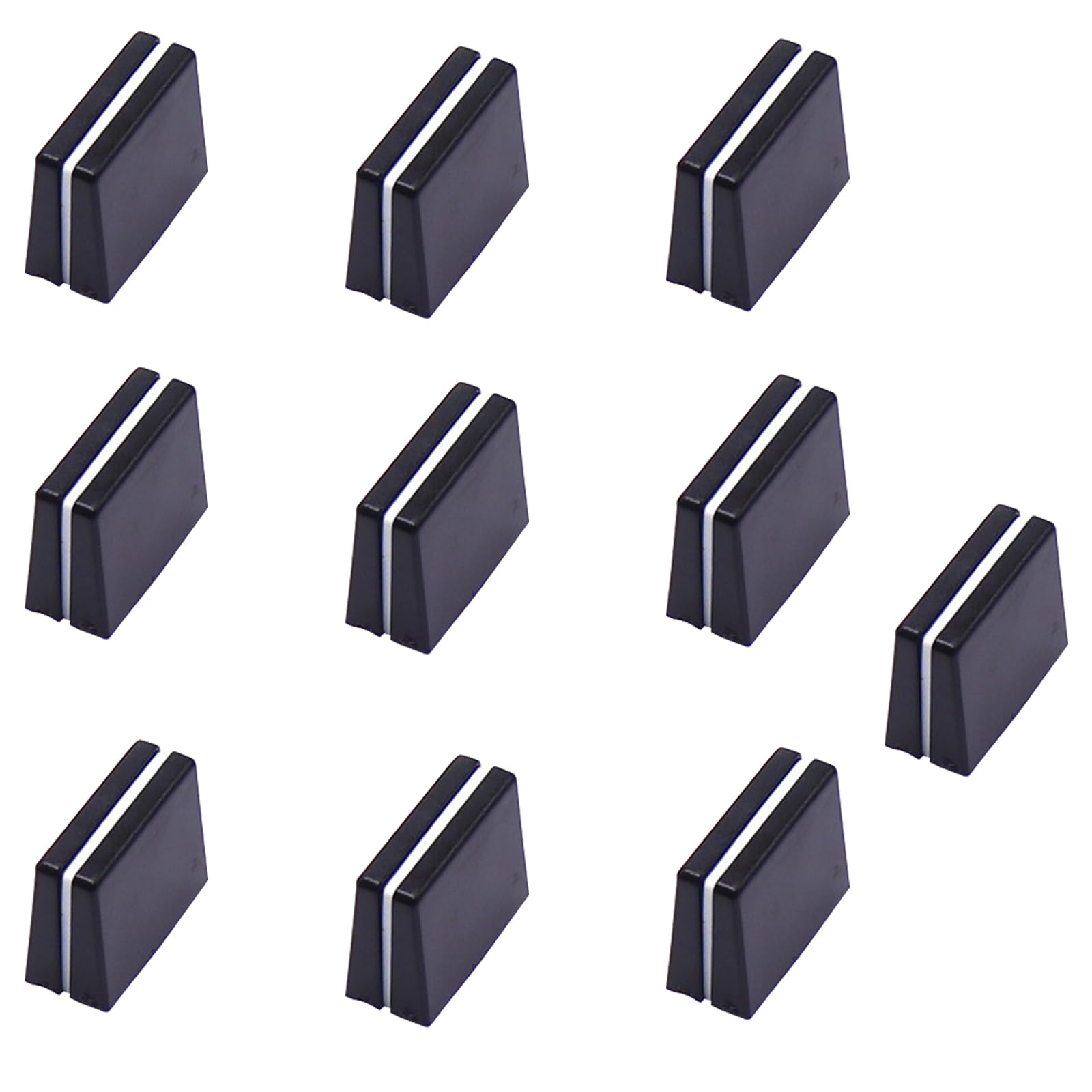 BringLucky 10Pcs Wear Resistant Black Fader Caps Mixer Slider Knobs for DJ Mixer Fader Caps