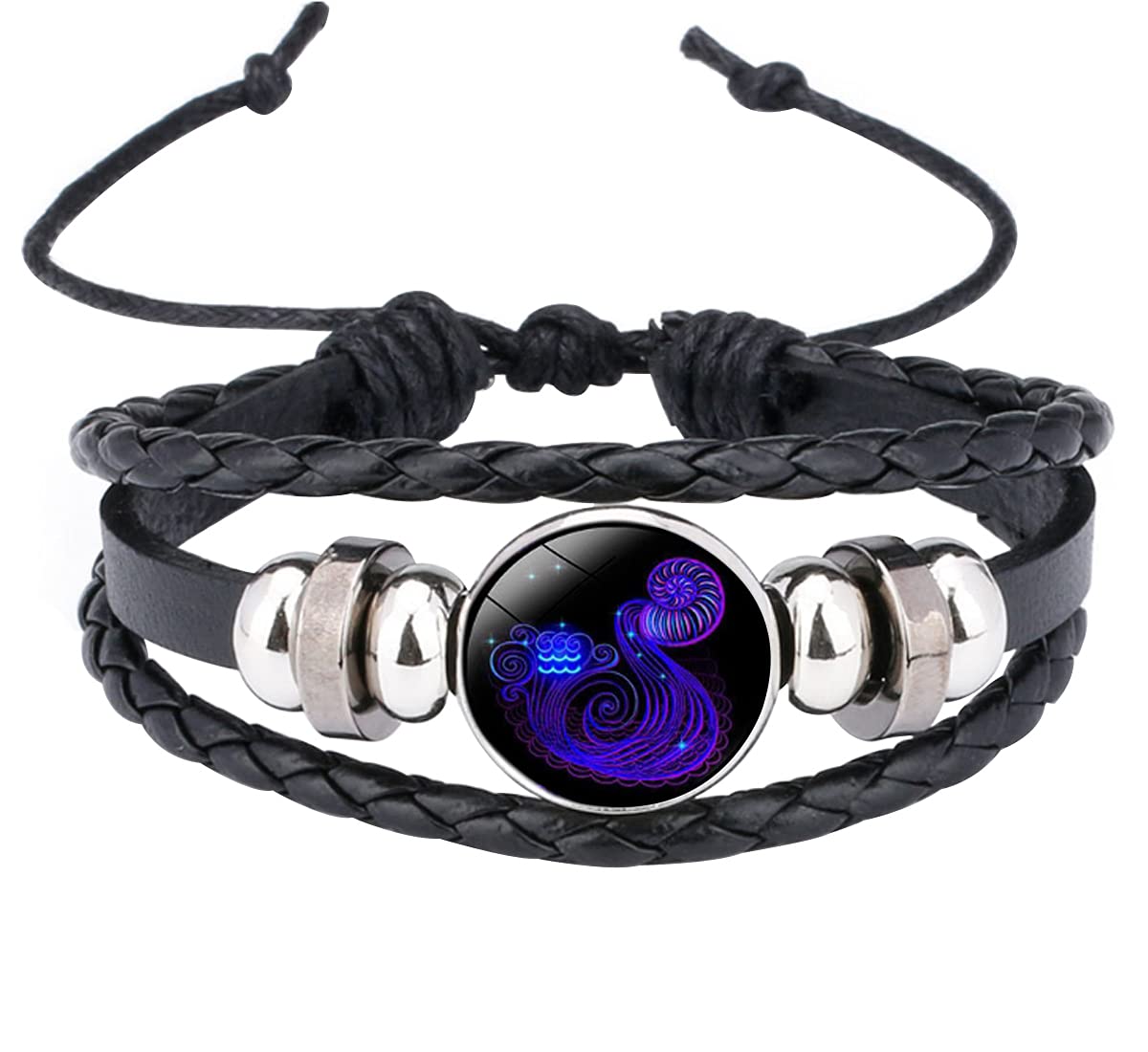 Caimeytie Kinder Armschmuck Leder Wickelarmbänder Verstellbar Horoskop Sternzeichen Glücksarmband