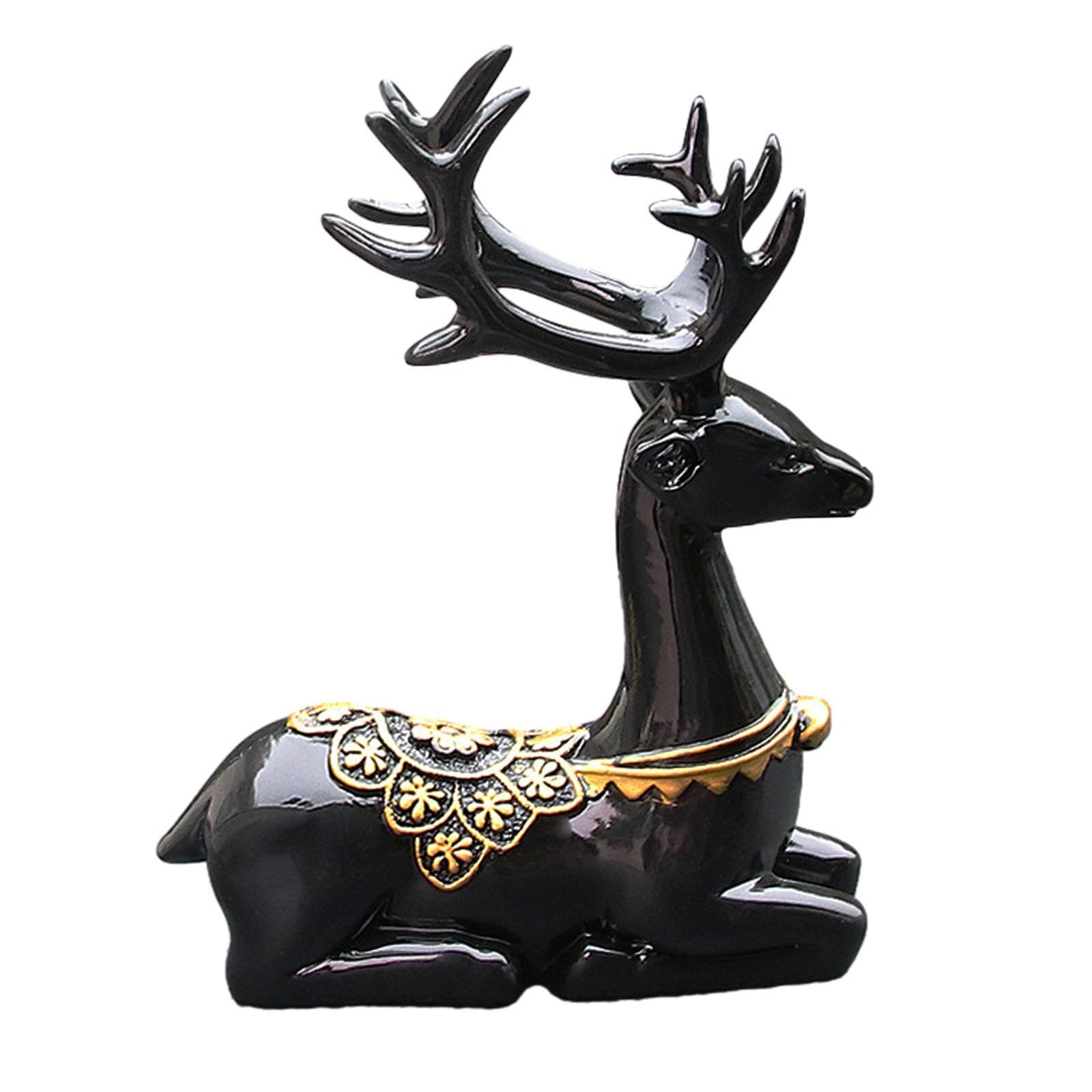 YIXANNX Vibrant Car Statue Car Decoration Featuring Deer Reindeer Figurine for Creative Artwork Home Office Decoration Spaces for Creative Animal Sculpture