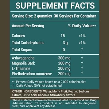Lower Cortisol for Women Cortisol Blocker with 4 Clinically Researched Ingredients - with Monk Fruit Strawberry Chocolate Flavor - Packaging May Vary - Sugar Free 60 Vegan Gummies