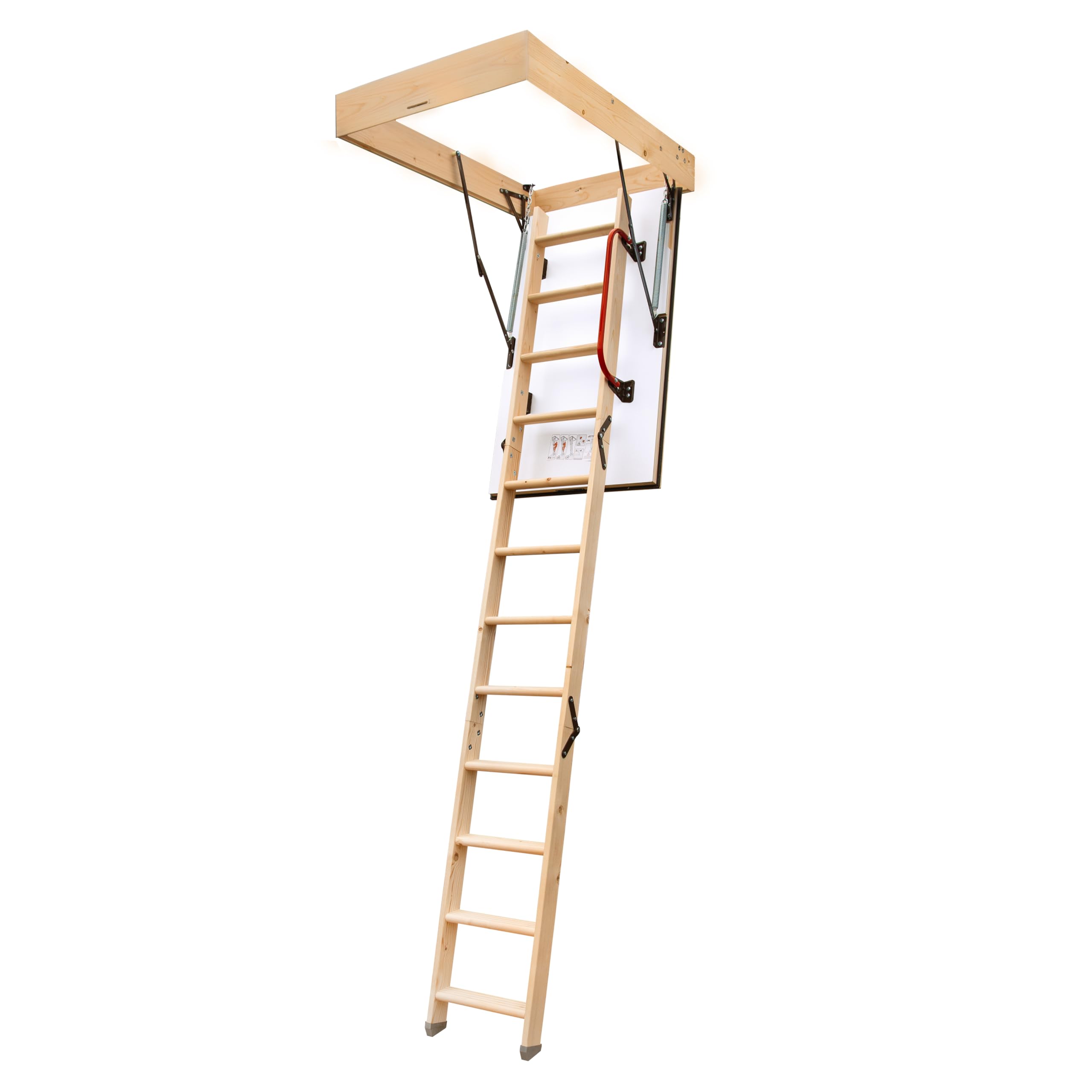 Bodentreppe Gedämmt 120 x 80 cm - Dachbodentreppe U-Wert 0,86 - Dachbodenluke Raumspartreppe Innen - Bodenluke mit Treppe bis zu 150 kg Traglast