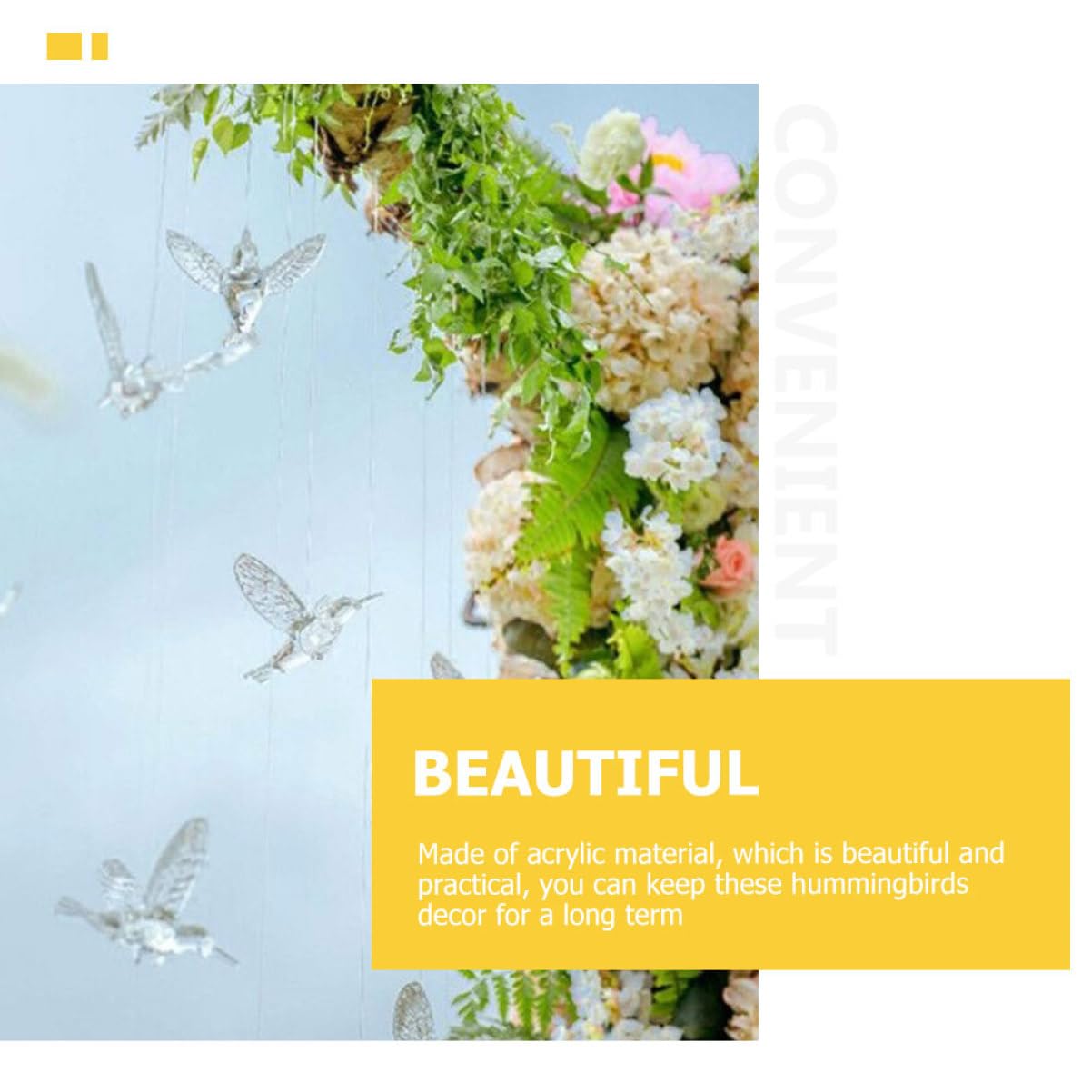 20 Stück Transparente Vogelanhänger Deko Für Decke Hochzeit Zuhause Schmuck Acryl Ornament Für Fenster Tür Vorhang Garten Fensterdeko
