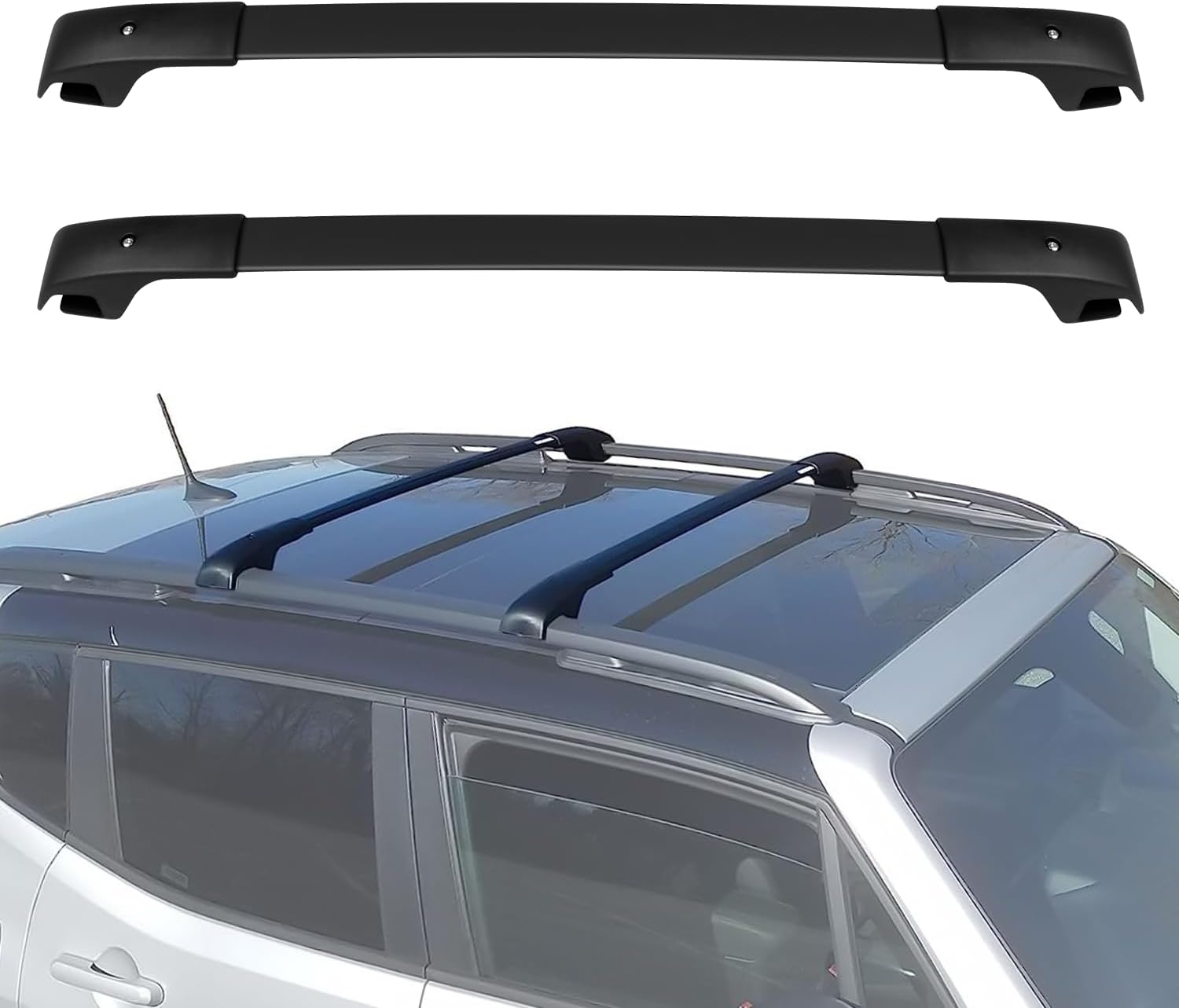 OCPTY Roof Rack Cross Bars Fit for Jeep Cherokee 2014 2015 2016 2017 2018 2019 2020 2021 2022 Cargo Bars for Cargo Carrier Bag Luggage Kayak Canoe Bike Snowboard Skiboard