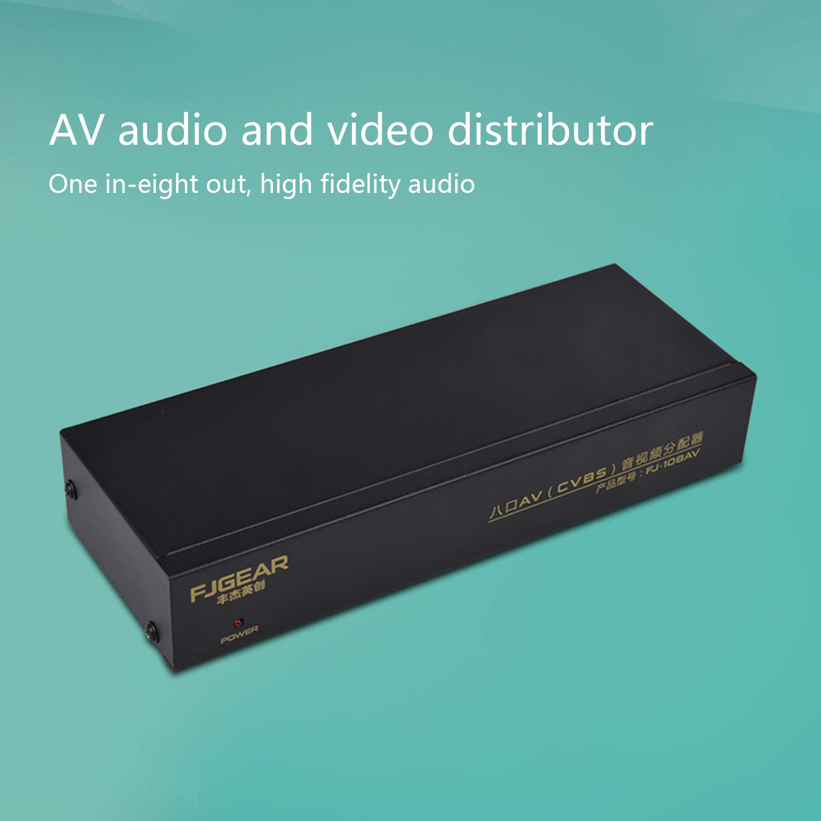 8-fach Composite RCA AV Splitter 1x8 Video 1 in 8 Out Selector Box Splitter Distributor für STB DVD HDTV