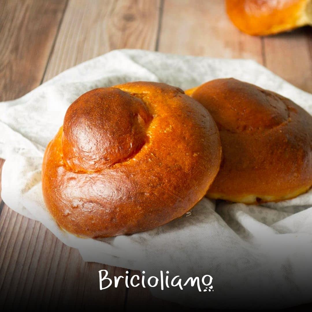 BRICIOLIAMO...30 Brioches Artigianali fresche per Gelaterie e Bar - Col tuppo/senza tuppo IMBUSTATE SINGOLARMENTE - Prodotte in Sicilia. (COL TUPPO, 30)