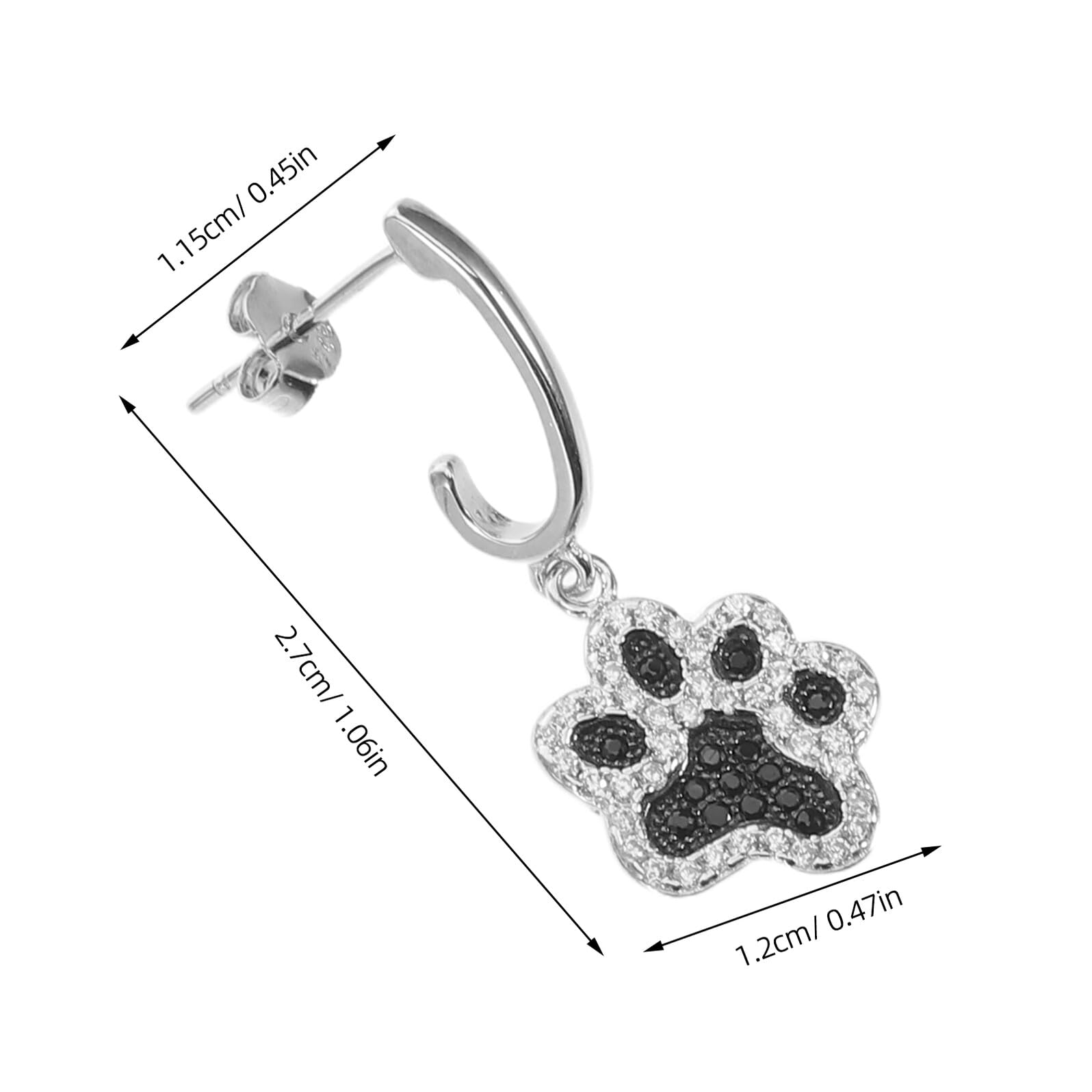 POPETPOP Orecchini Pendenti Donna in Argento 925 a Forma di Artiglio di Cane Zirconi Gioielli Minimalisti Anallergici per Orecchie Sensibili Accessori Moda Versatili e Regalo per Amanti