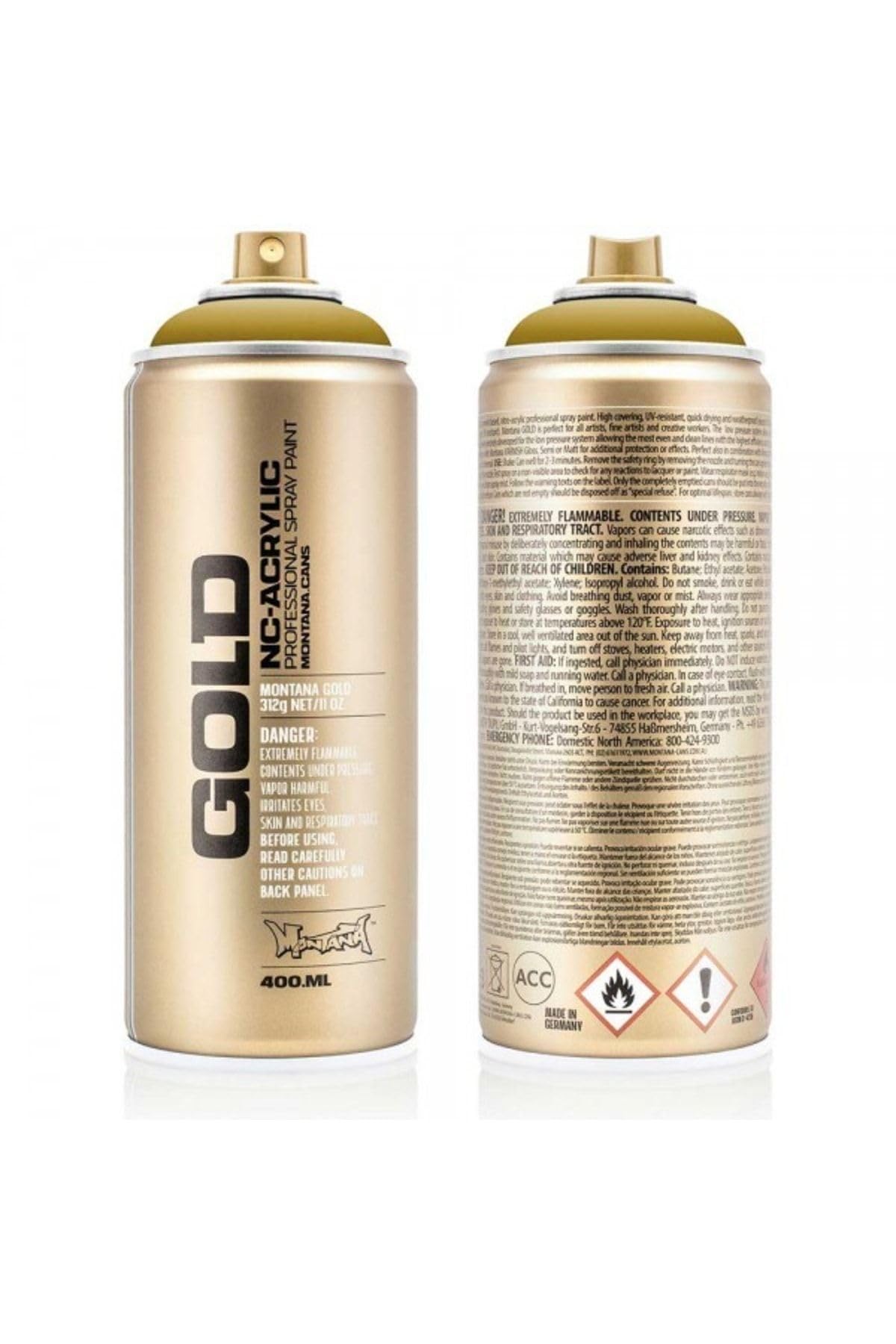 Montana Gold Spray Paint Acrylic Lacquer 400ml Mustard Opaque Artwork