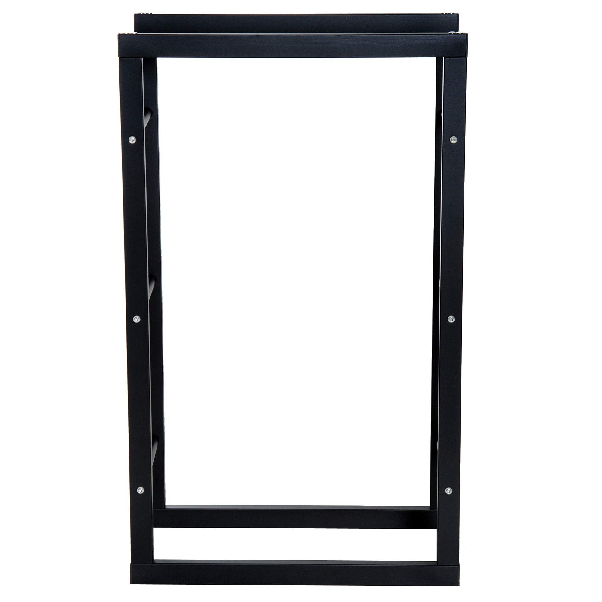 HOMCOM Kaminholzregal Metall Brennholzregal 60 x 25 x 100 cm Schwarz | Stapelhilfe, Stahlrahmen bis 100kg, Kaminholzunterstand Outdoor, Holzregal, Feuerholzregal für Garten Terrasse Außen