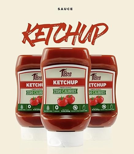Miniatura 5 de Mrs Taste Ketchup picante sin azúcar, cero calorías, cero sodio, cero azúcar, alto en fibra, apto para dieta cetogénica, apto para dieta paleo,