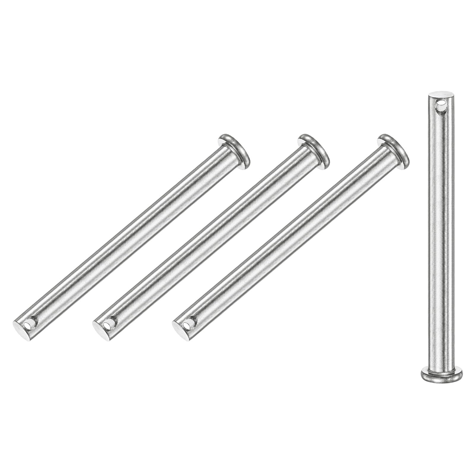 M METERXITY 4-Pack Single Hole Clevis Pins, M8 x 100mm 304 Stainless Steel Flat Head Clevis Pins for Mechanical Linkage/Trucks/Lawn Mower, Link Hinge