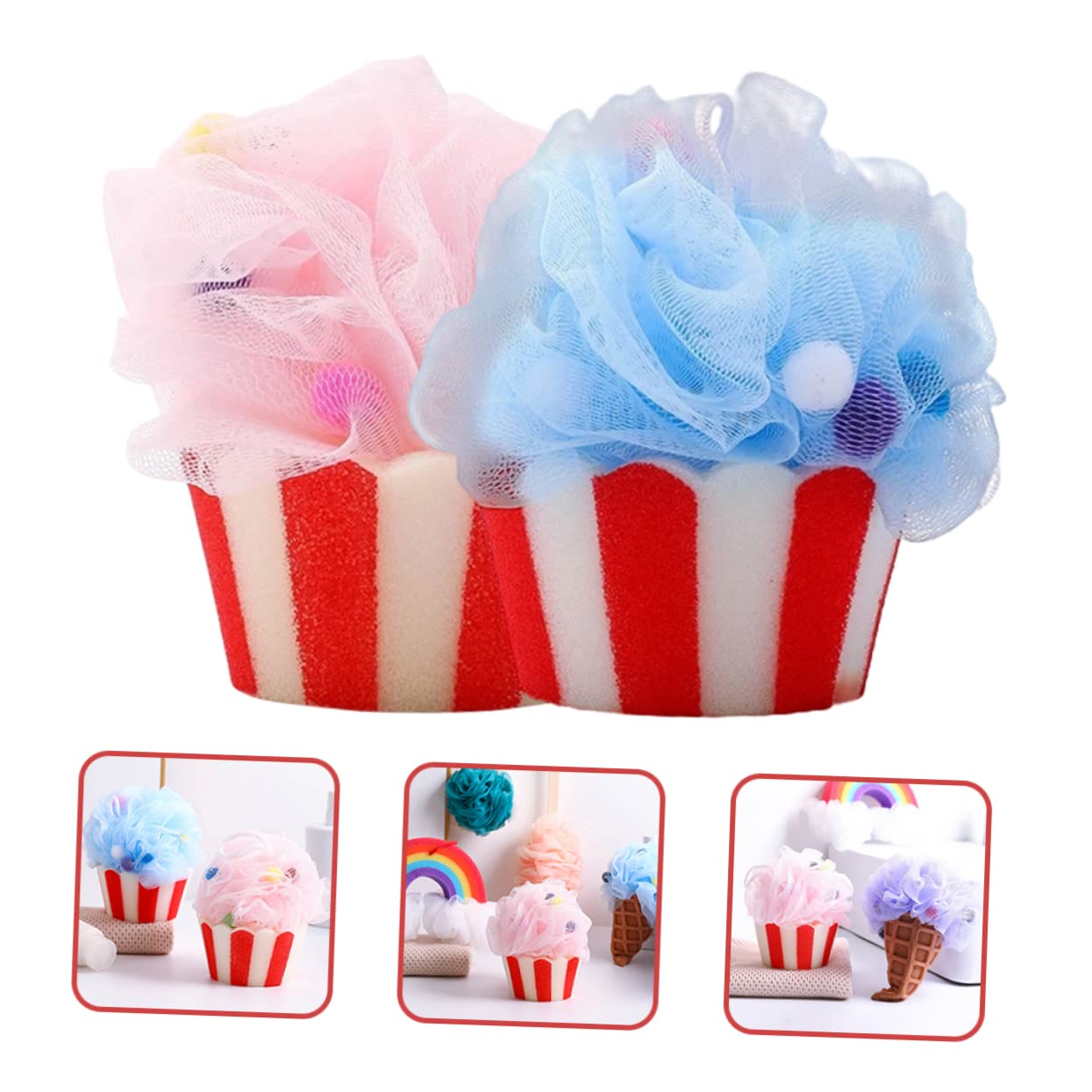 Housoutil 8 Stk Cartoon-Badeball exfoliating sponge massageschwamm duschstoß Scrubstar für Frauen Schwämme Reisezubehör Luffa-Peeling-Körperpeeling Badekugel für Männer Karikatur Duschgel