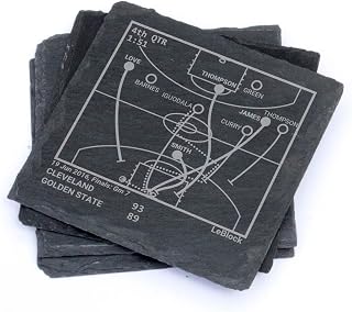 Greatest Lebron Plays: Slate Coasters (Set of 4) | Unique Lebron Gift for Men and Sports Fans | Iconic Lebron Moments