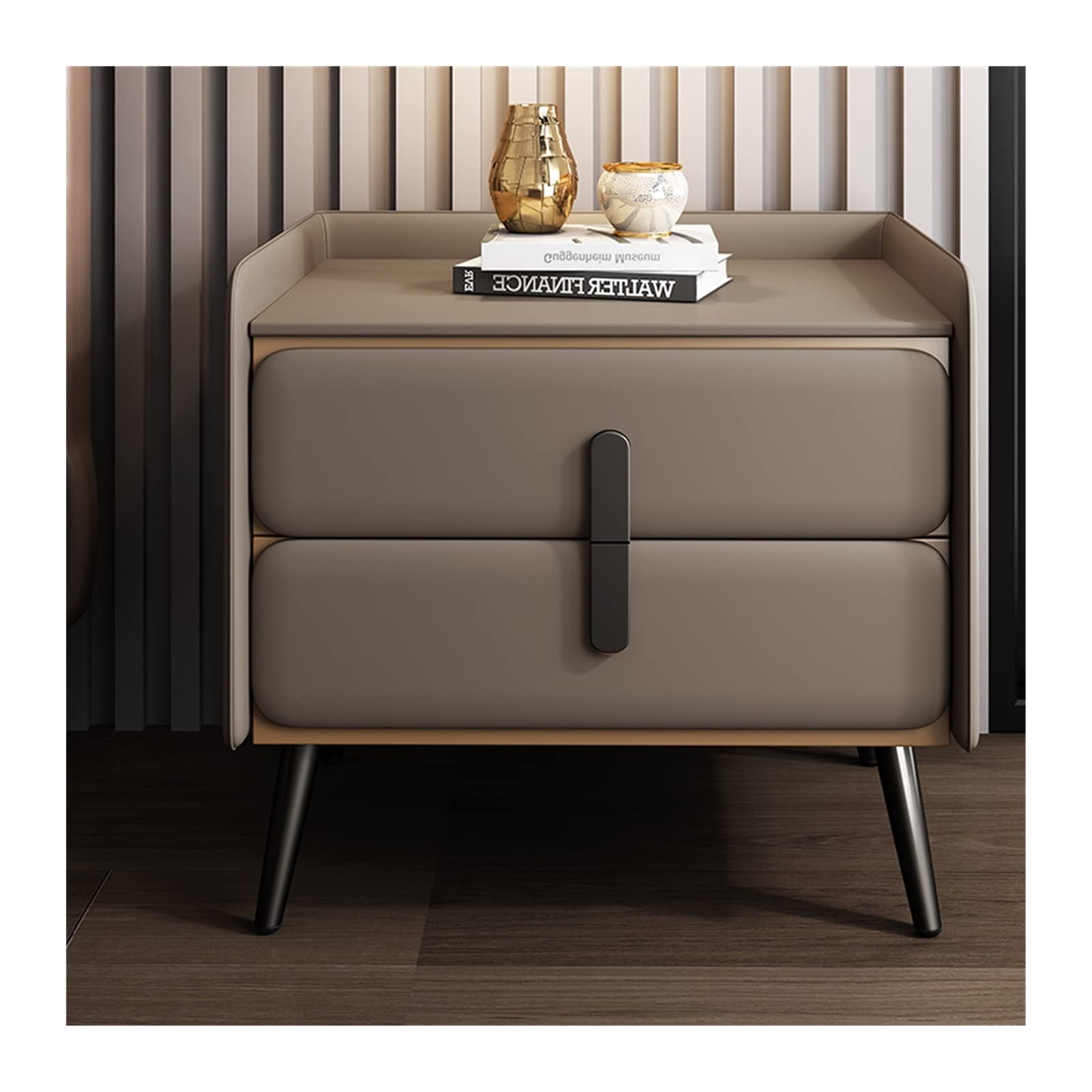BHGFYXBS Side Tables Bedroom Nordic Simple Metal Bedside Table Double Drawer Locker Bedroom Bedside Table Creative Living Room Tv Side Cabinet Bedside Tables,G2-50cm/19.7inch