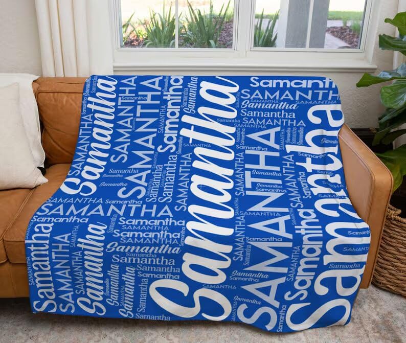 Custom Blanket with Name - Personalized Blanket - Name Blanket for Adults Name Blanket for Kids - Custom Solid Blanket (51"x59",130x150cm)