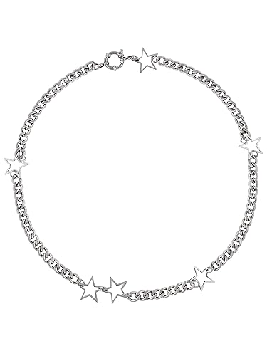 Sacina Gothic Punk Star Necklace, Star Choker, Emo Punk Grunge Y2k Necklace, Y2k Jewelry, Christmas Jewelry Gift For Women - silver
