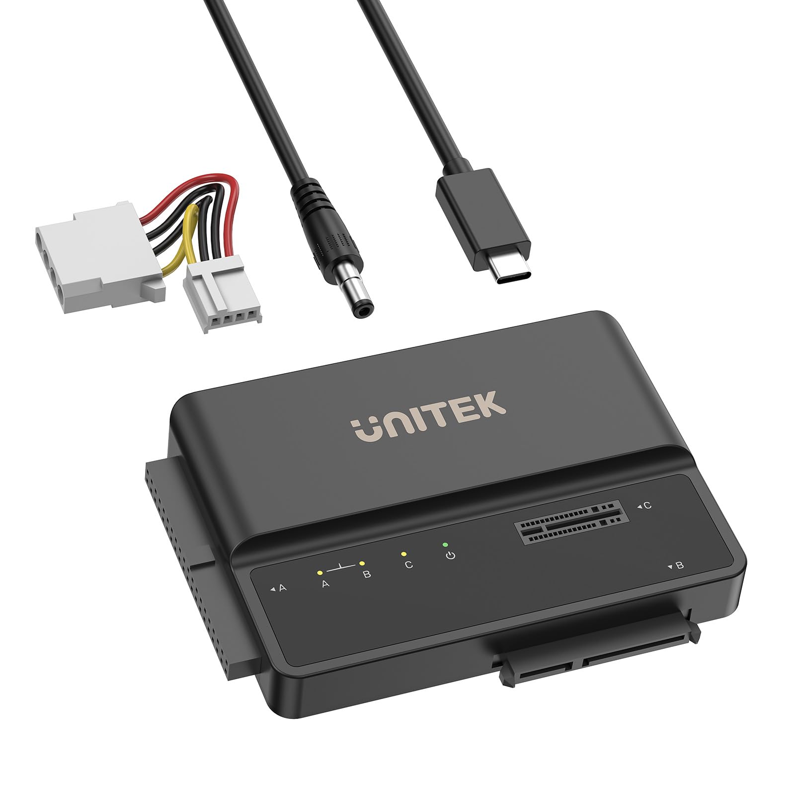Unitek M.2 NVME SATA IDE Enclosure 3 in 1 Tool-Free Portable 10Gbps PCIe3.1a M.2 SATA3.1 IDE100 External Adapter USB 3.2 Hard Drive Reader for 2230/