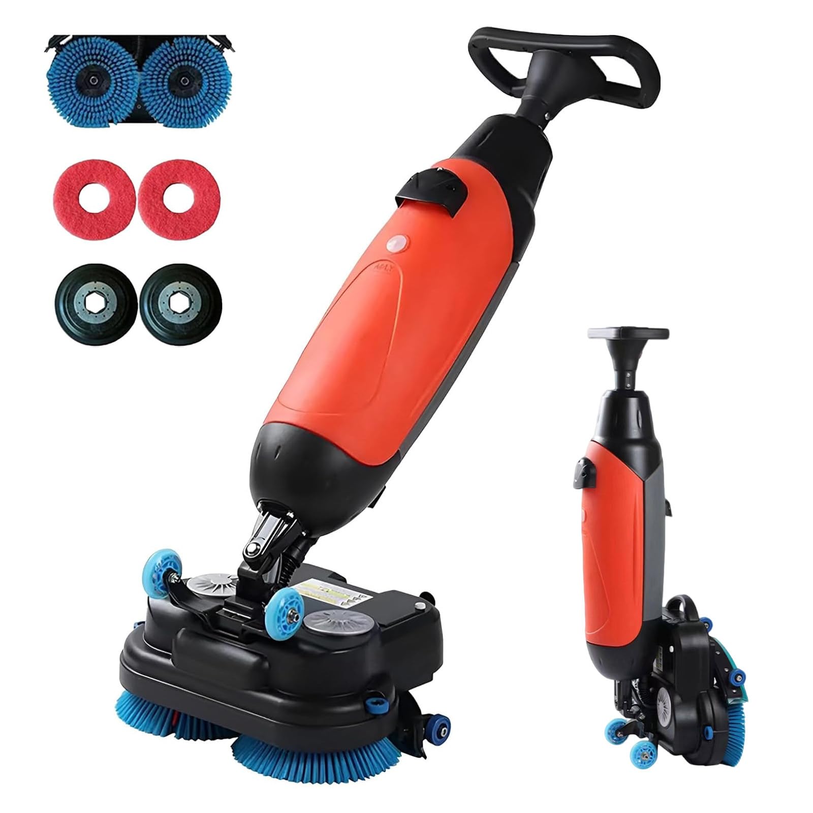 LURECAQING Commercial Electric Floor Scrubber Tile Polisher,17" Cleaning Width,Coverage 13000 Sqft/H,4.5L+7.5L Dual Tanks,Cordless,for Wooden Floors,Tiles,Terrazzo,Marble,Cement Floors