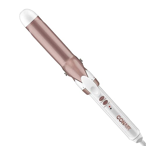 Conair CD702GNC Double Ceramic 1.25 Inch Curling Iron, 1 1/4 inch barrel creates loose curls – for short, medium, and long hair, High heat 375°F, Instant heat up, Anti-frizz control, Dual voltage - CD702GNC