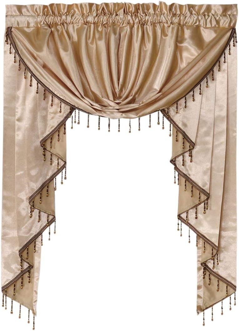 OctoRose Royalty Custom Waterfall Window Valance Swags & Tails, Window Curtain Set, Curtain Panel (Lavender, 118x84inch)