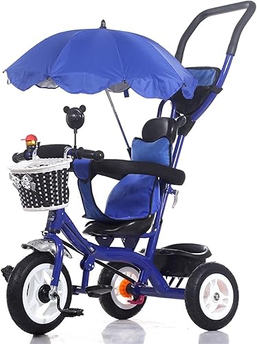 LICHUAN - Bicicleta de paseo para cochecito de bebé, ajustable para niños, de 15 meses a años con cochecito extraíble (color B)