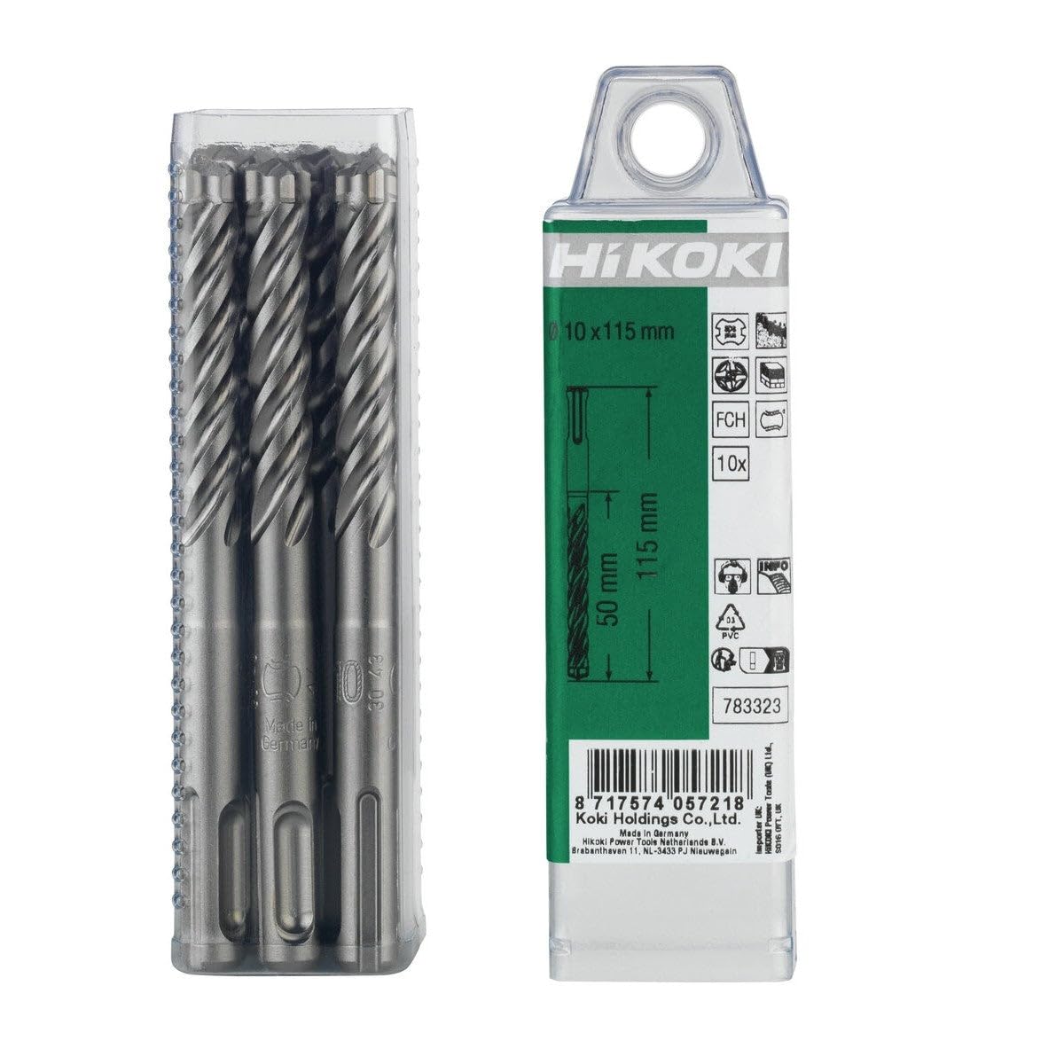 Hitachi 783321 zestaw wierteł SDS-Plus 4 profesjonalne cięcia 9 x 160 mm długość 100