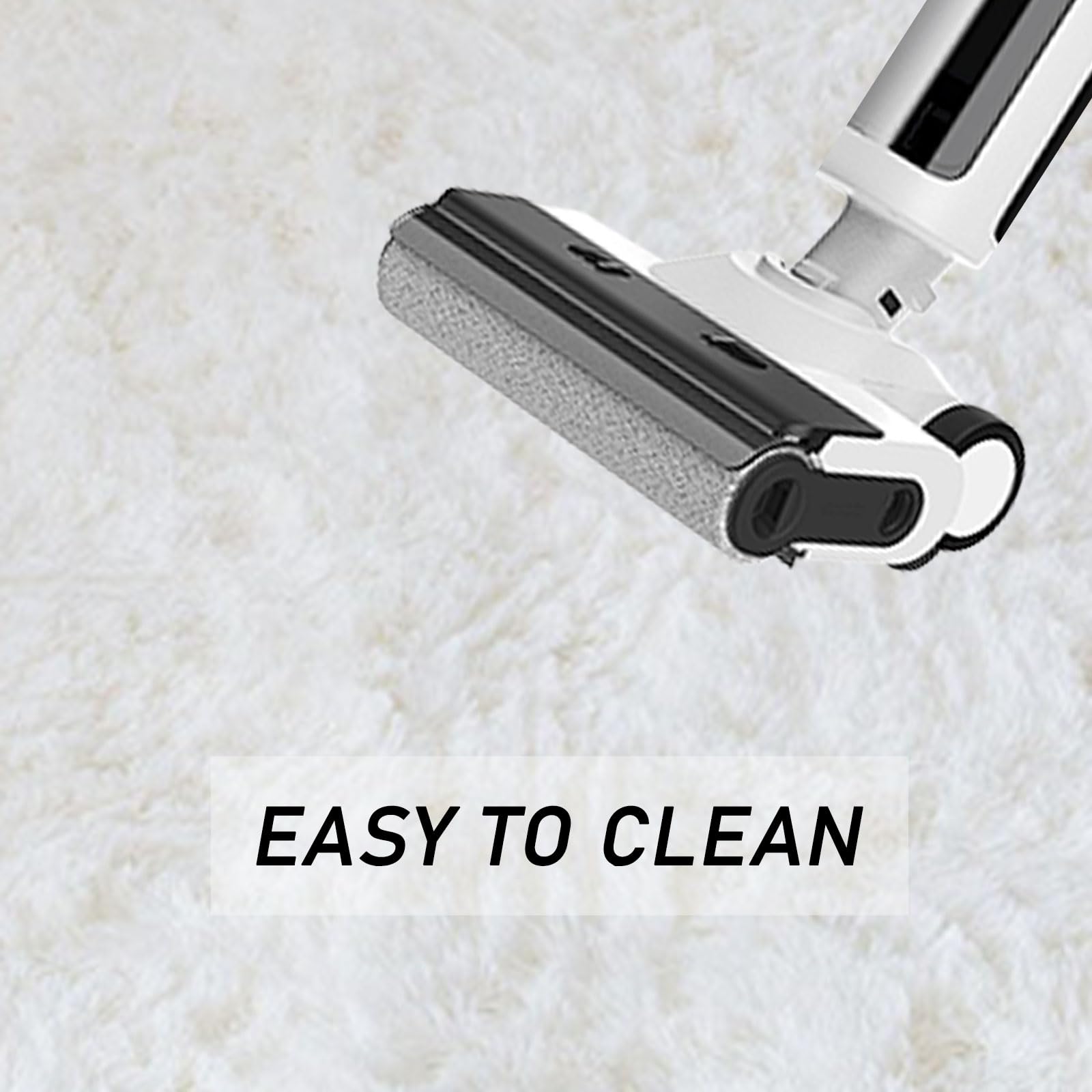 Tapis Salon Shaggy 150 x 190 cm Intérieur Moelleux Épais, Long Shaggy Tapis Salon à Poils pour Chambre à Coucher, Blanc
