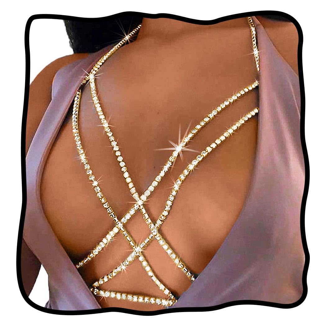 Nicute Rhinestone Body Chain Waist Chains Sexy Crystal Body Jewelry for Women and Girls (Gold) (B07P6F33VN) Amazon Price History, Amazon Price Tracker