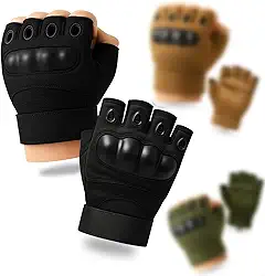 Luva Tática Meio Dedo Militar Unissex Antiderrapante para Airsoft, Academia, Musculação, Motoqueiro, Bike, Crossfit, Ciclismo, Treino, Paintball, Segurança - Tamanho Único