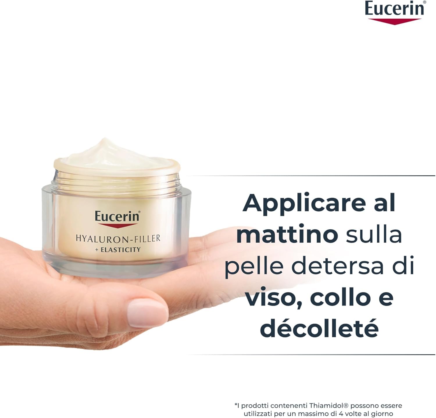 Eucerin Hyaluron-Filler + Elasticity Crema Giorno SPF 15 50 ml, Crema viso antimacchie e antirughe, Formula con Acido Ialuronico elasticizzante e Thiamidol per tutti i tipi di pelle