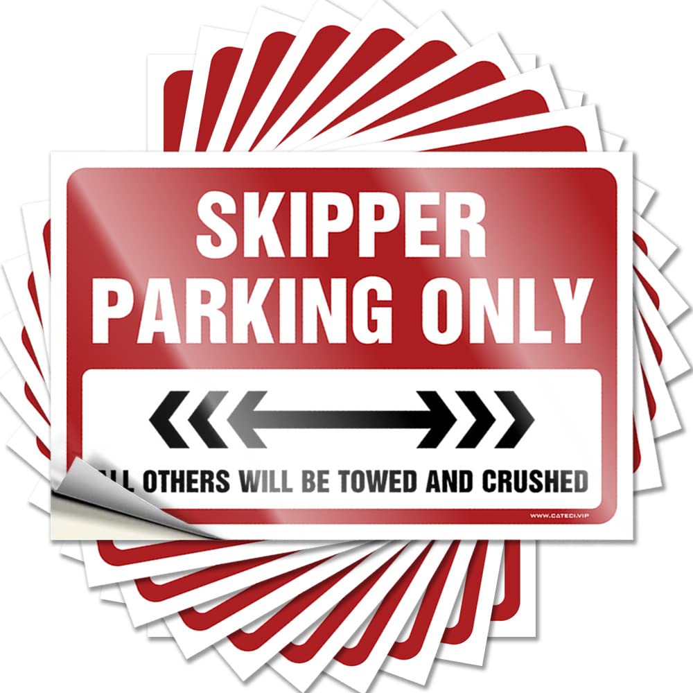 Outside Decor Cool Tattoos - Skipper Parking Only Removable Decal Hard Easy Peel for Christmas(6X9CM)
