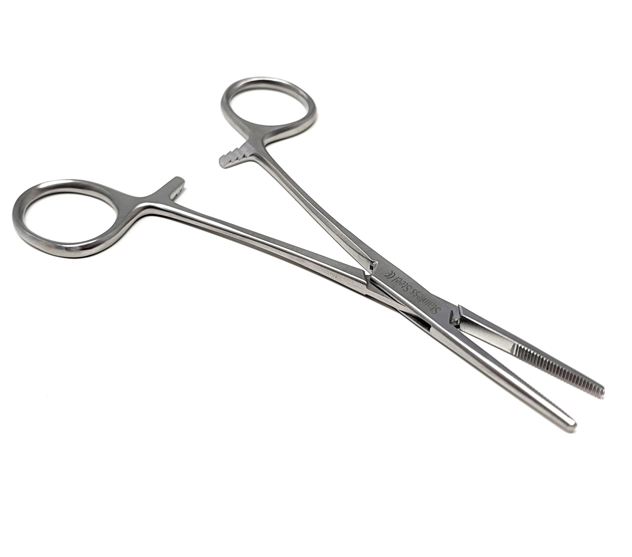 Precision Kelly Hemostat Forceps, Half Serrated, Premium Grade Stainless Steel (5.5